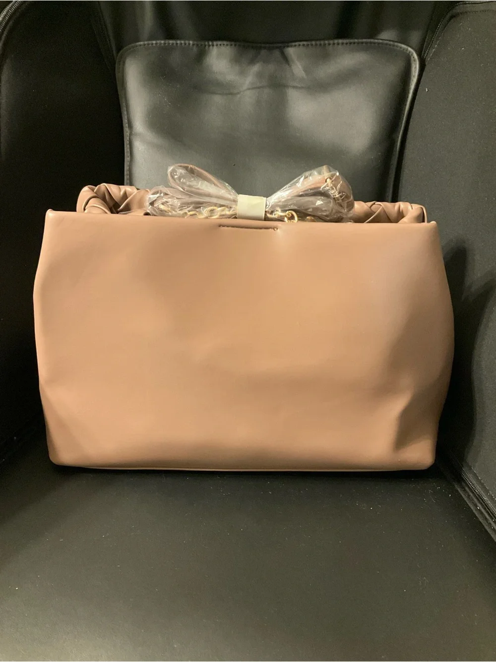 bebe Brown Woven Top-Handle Satchel